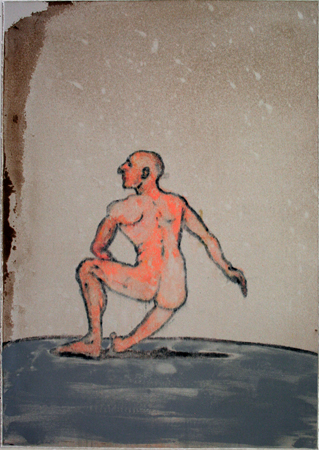 Figure serigrpaphic monotype Michael Hecht